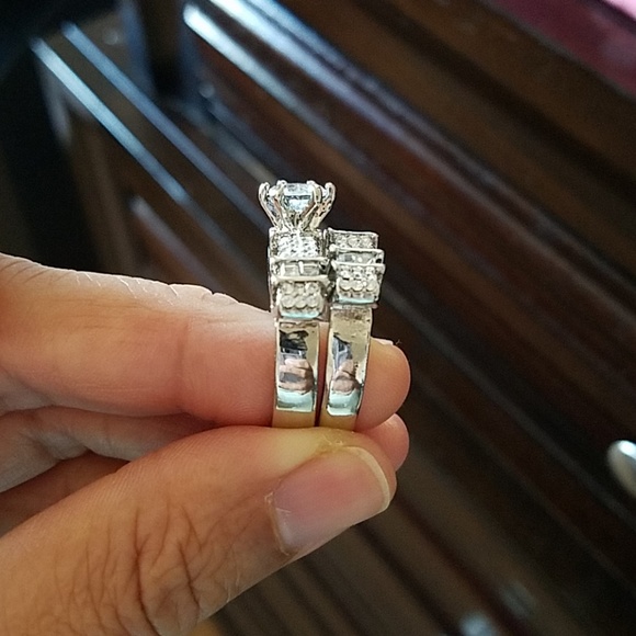 Silver wedding ring set - Picture 3 of 4